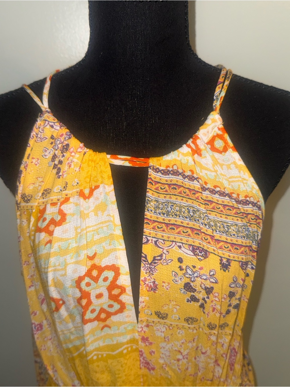 Rachel Zoe Yellow Patchwork Halter Tank Top - Picture 4 of 10